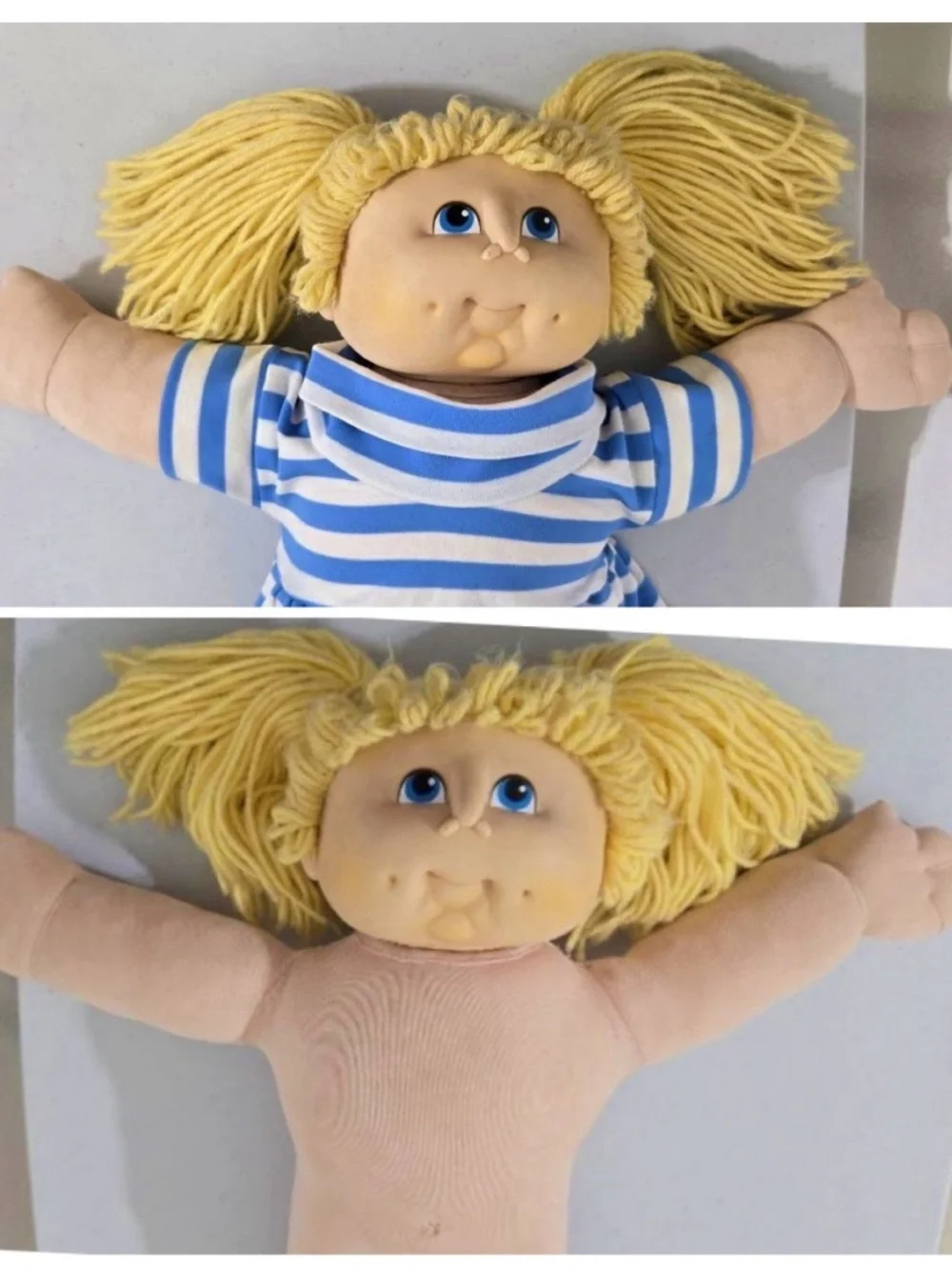 Vintage ‘84 MN Thomas Kids Doll Caucasian Blond Yarn Hair Blue Eyes 20” VTG